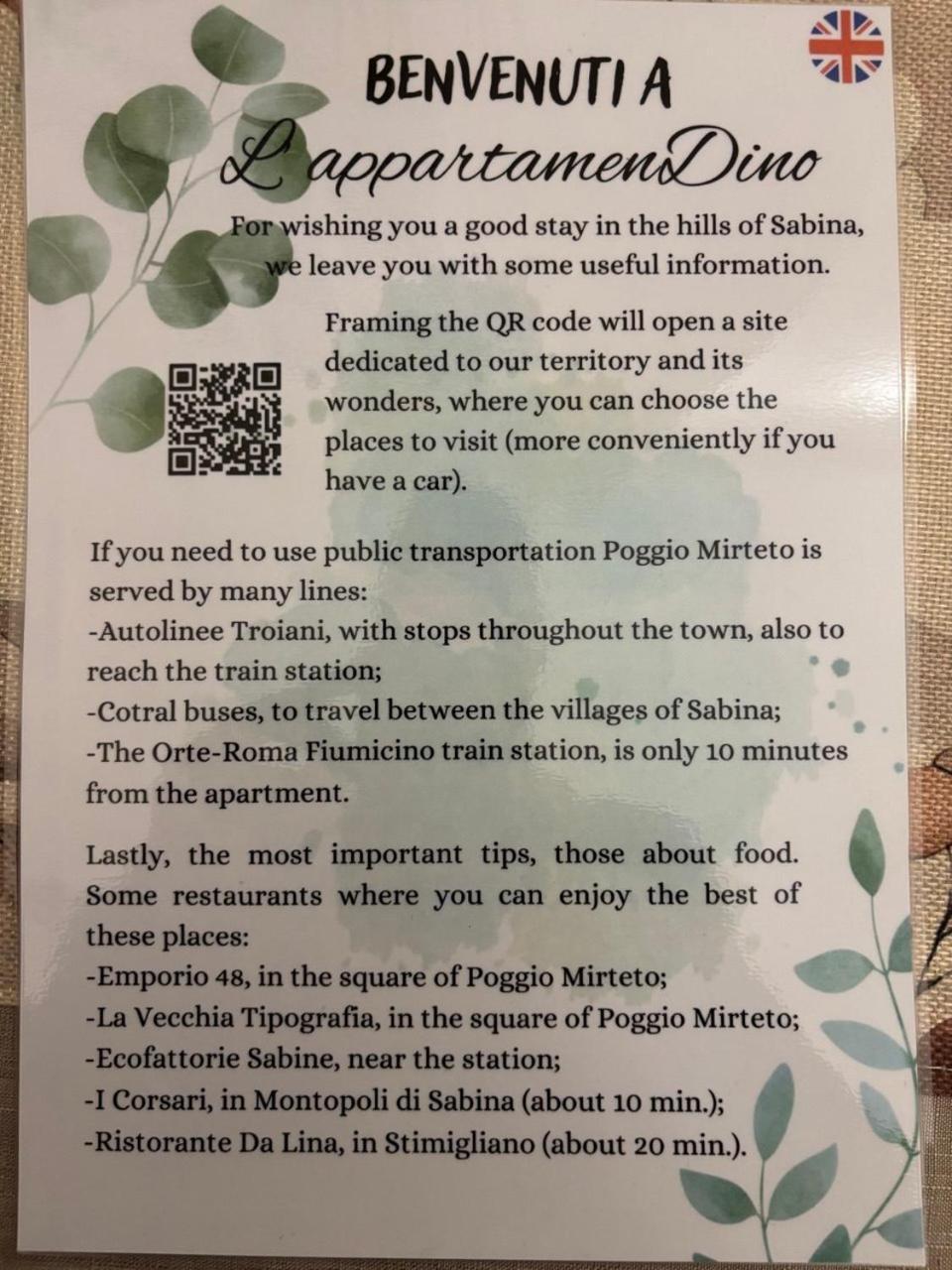 L'appartamendino * Poggio Mirteto